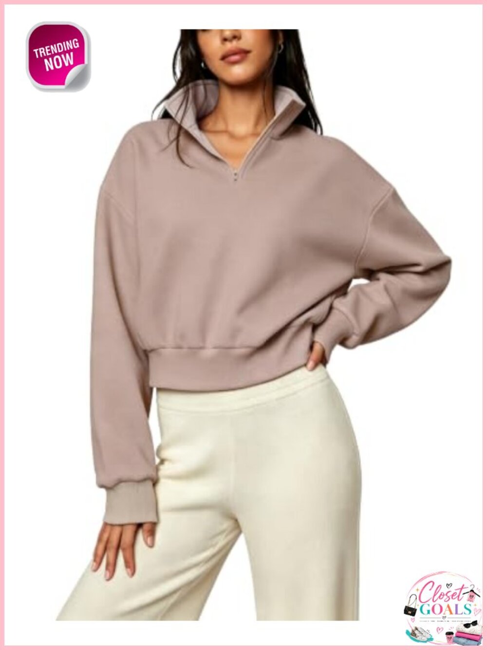 Womens Half Zip Sweatshirt Mock Neck Fleece Quarter Zip Pullover
